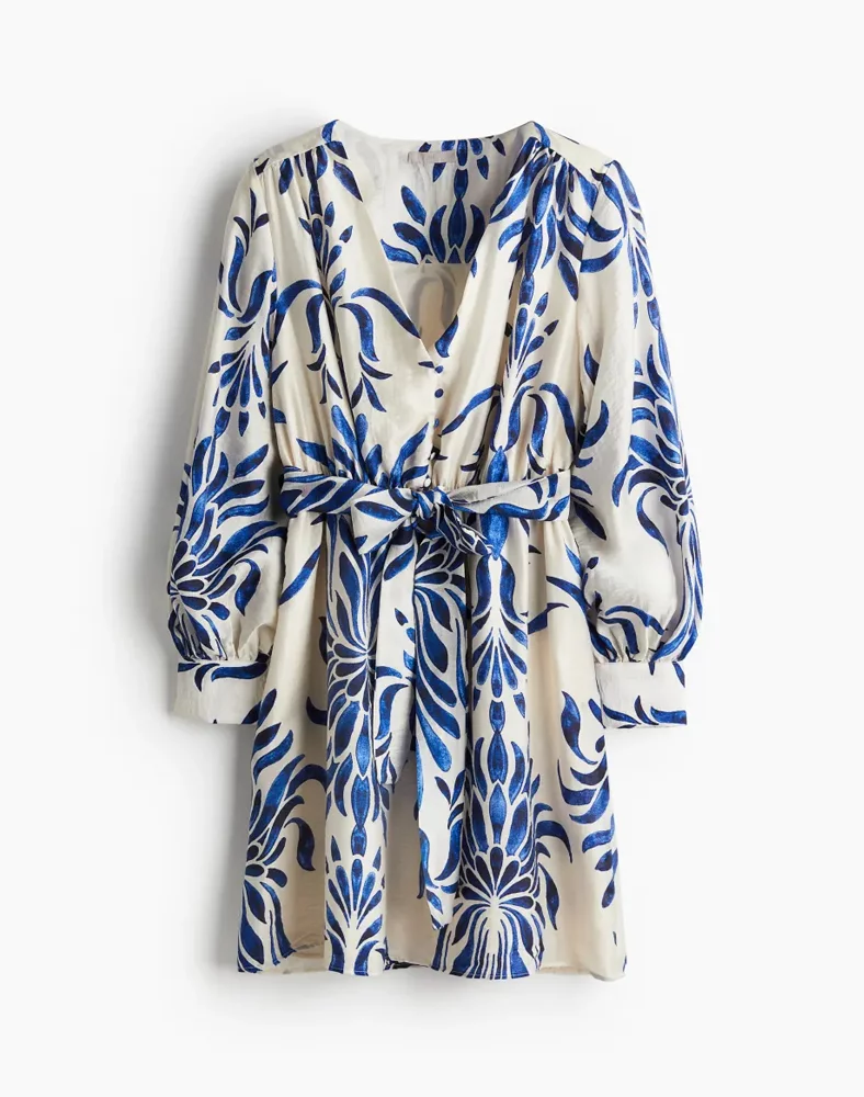 Blouse met strikceintuur